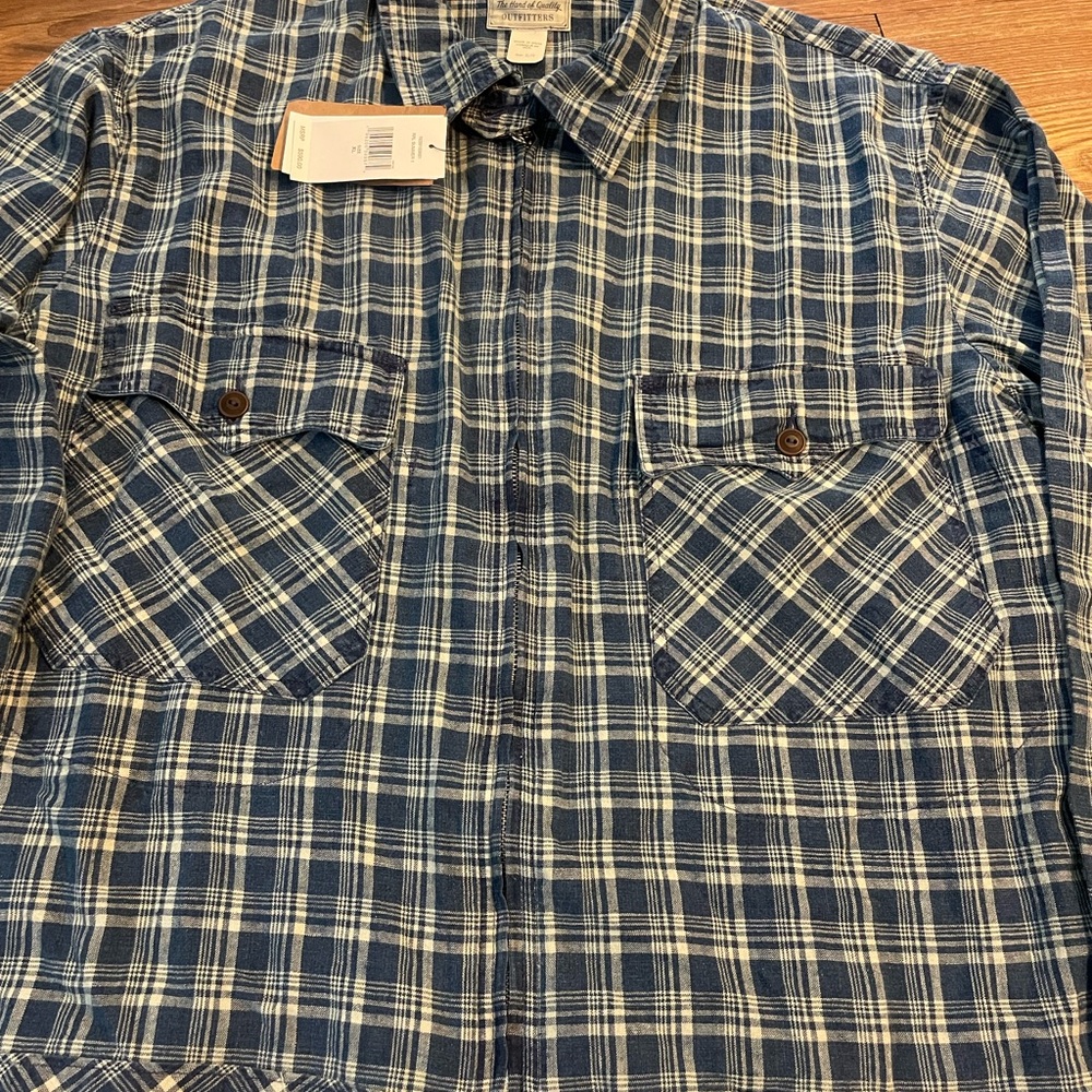 RRL Indigo Plaid Linen Windbreaker - Picture 4 of 12